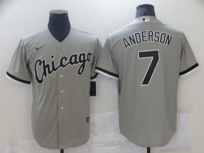Men Chicago White Sox #7 Anderson Grey Nike Game 2021 MLB Jersey